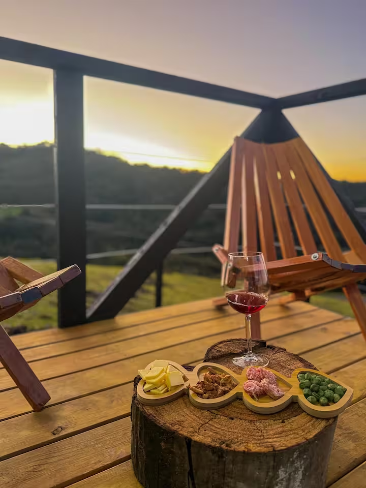 Pôr do sol no deck